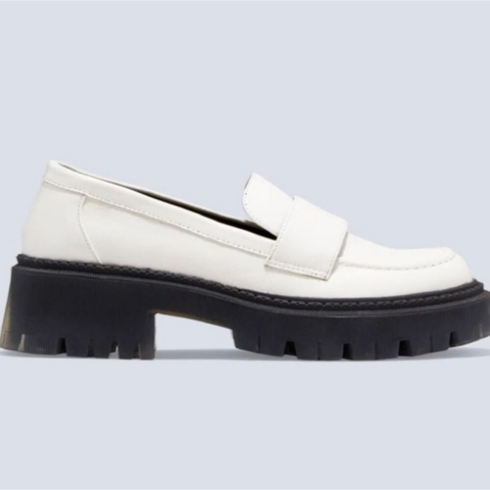 Gabrielle Union Carsten Chunky Sole Slip On Loafer Shoes White Size 9 New